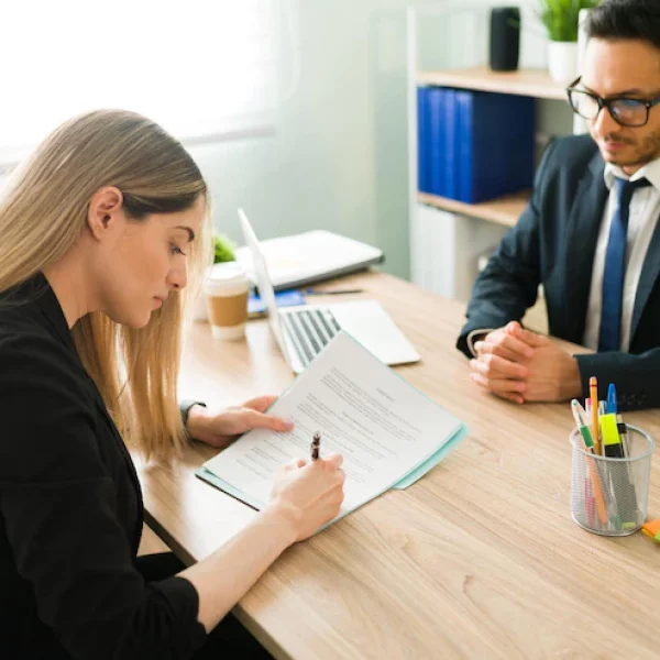 beautiful-caucasian-woman-signing-work-contract-start-new-job-corporate-office-professional-male-boss-making-business-deal-with-female-client_662251-221